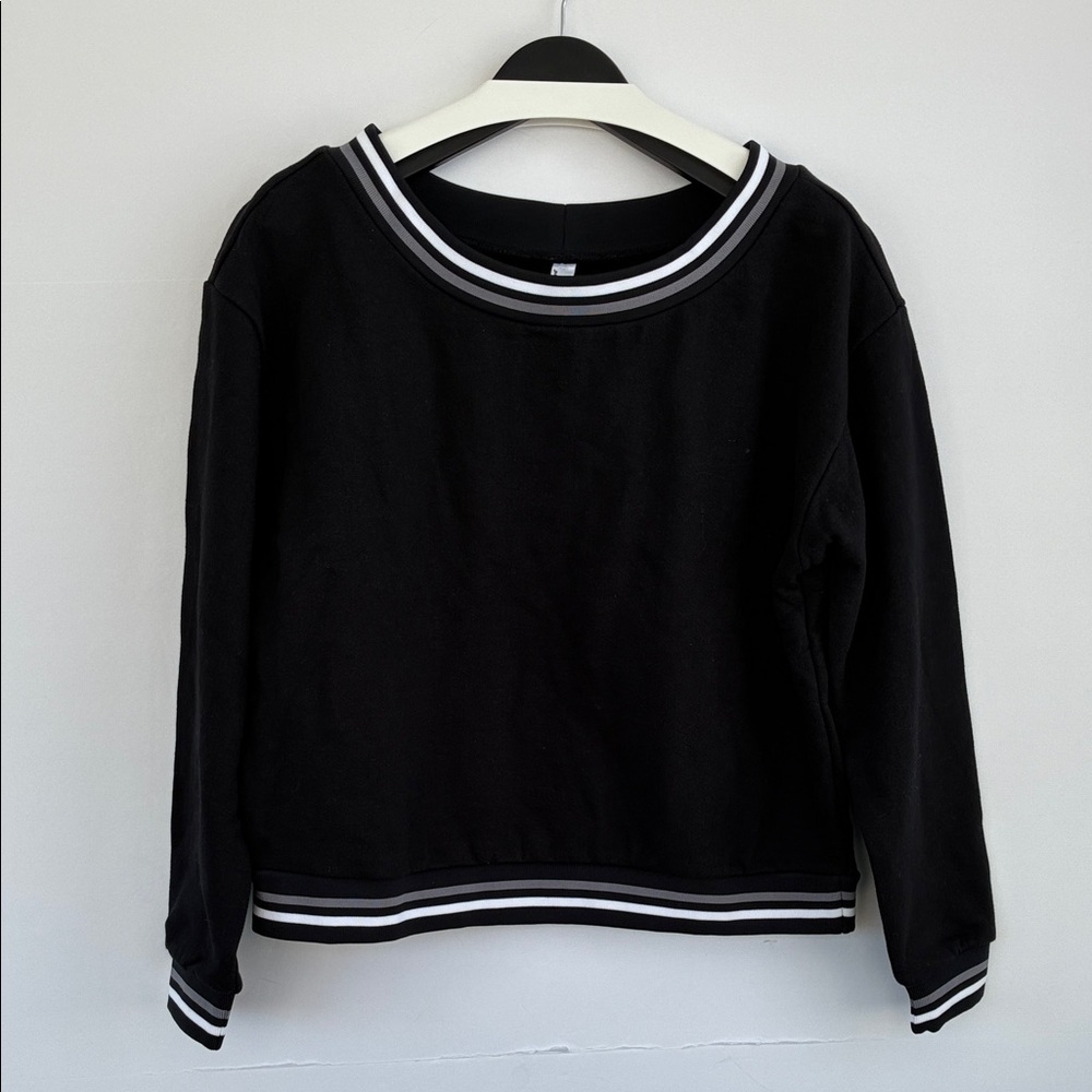 American Apparel Black White Grey Sweatshirt Large